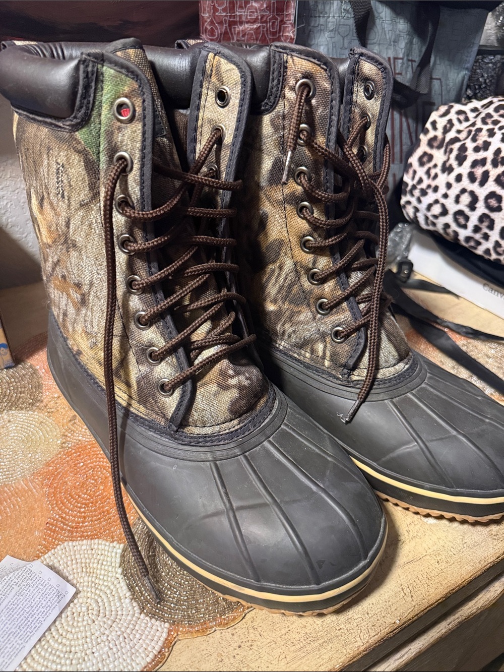New Men's Brown Insulated Boots - Size 10